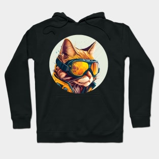 Colorful Cat - A Cat In A Ski Googles Skiing Skier Hoodie